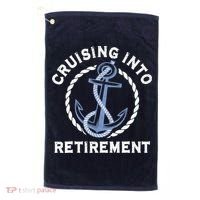 Sailing Boating Vacation Cruising Into Retirement Cruise Golf Towel thumb 0