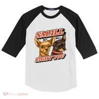 Small But Will Fight You Puppy Kids Colorblock Raglan Jersey thumb 0