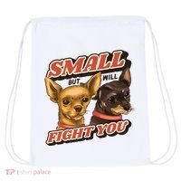 Small But Will Fight You Puppy Drawstring Bag thumb 0