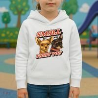 Small But Will Fight You Puppy Kids Hoodie thumb 3