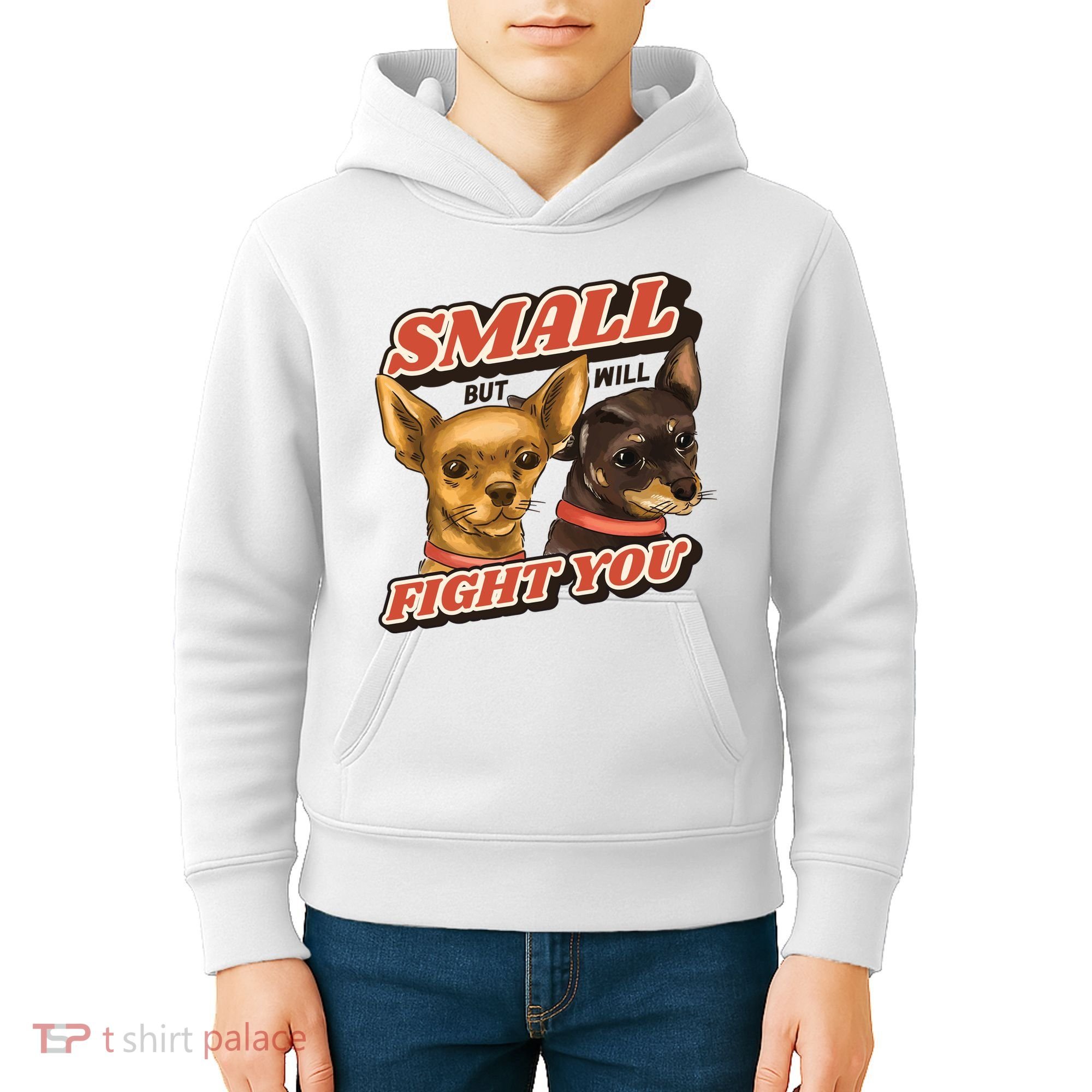 Small But Will Fight You Puppy Kids Hoodie