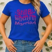 Still Bi When Married To A Guy Bisexual Guy Pride Parade Women's T-Shirt thumb 2