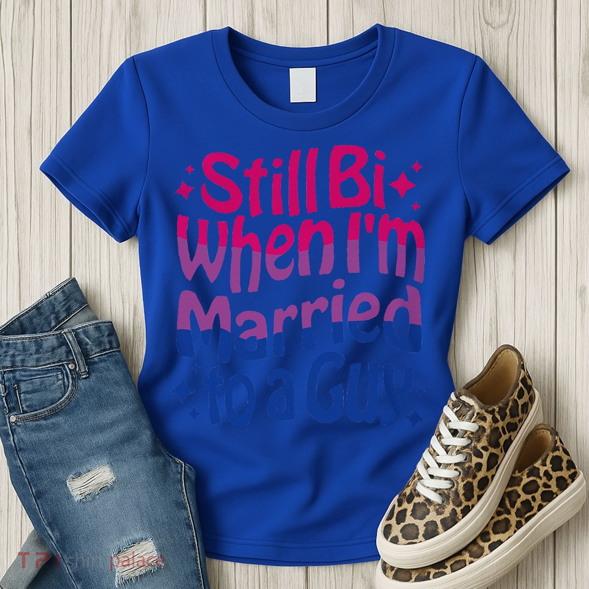 Still Bi When Married To A Guy Bisexual Guy Pride Parade Women's T-Shirt