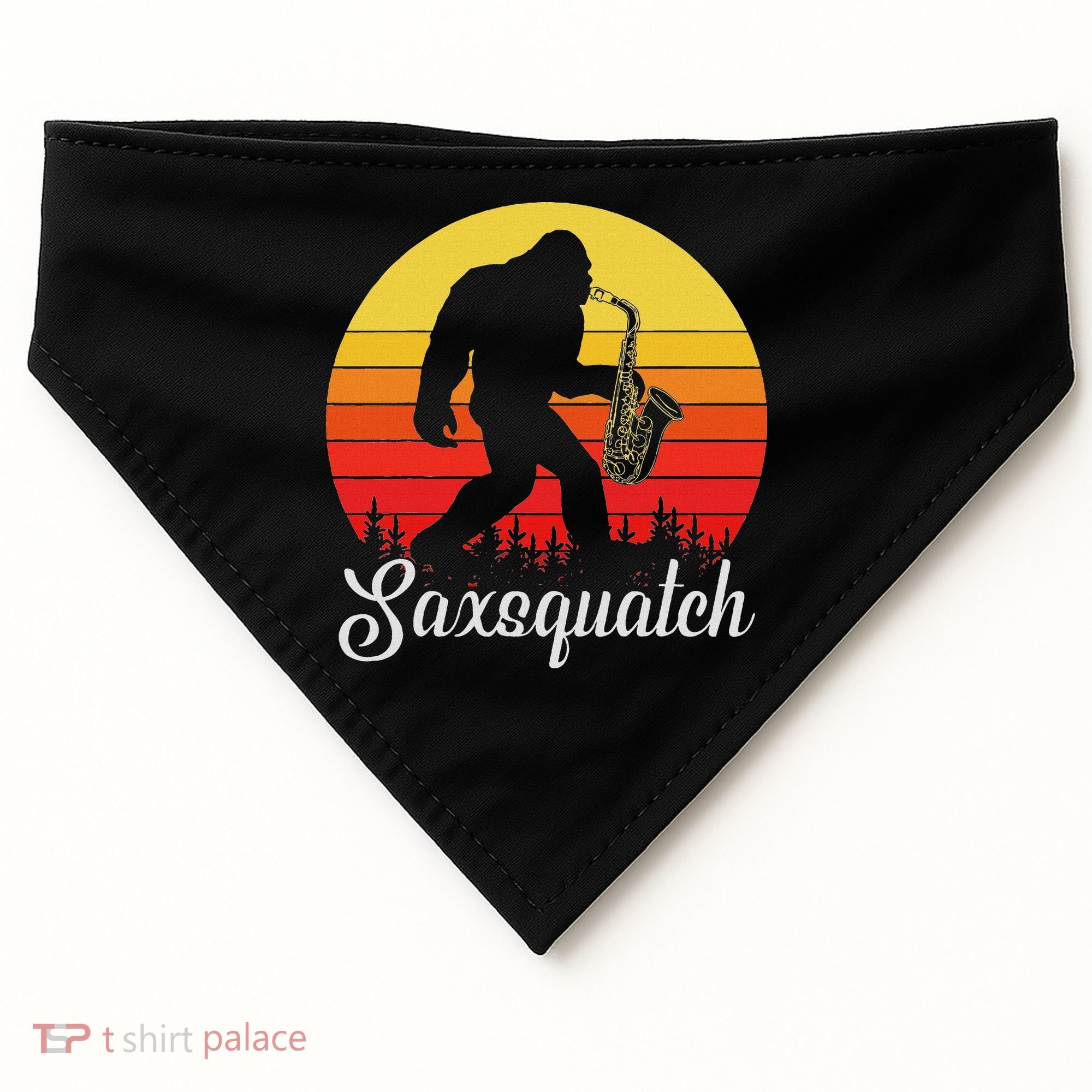Saxsquatch Bigfoot Yeti Play On Words USA-Made Doggie Bandana