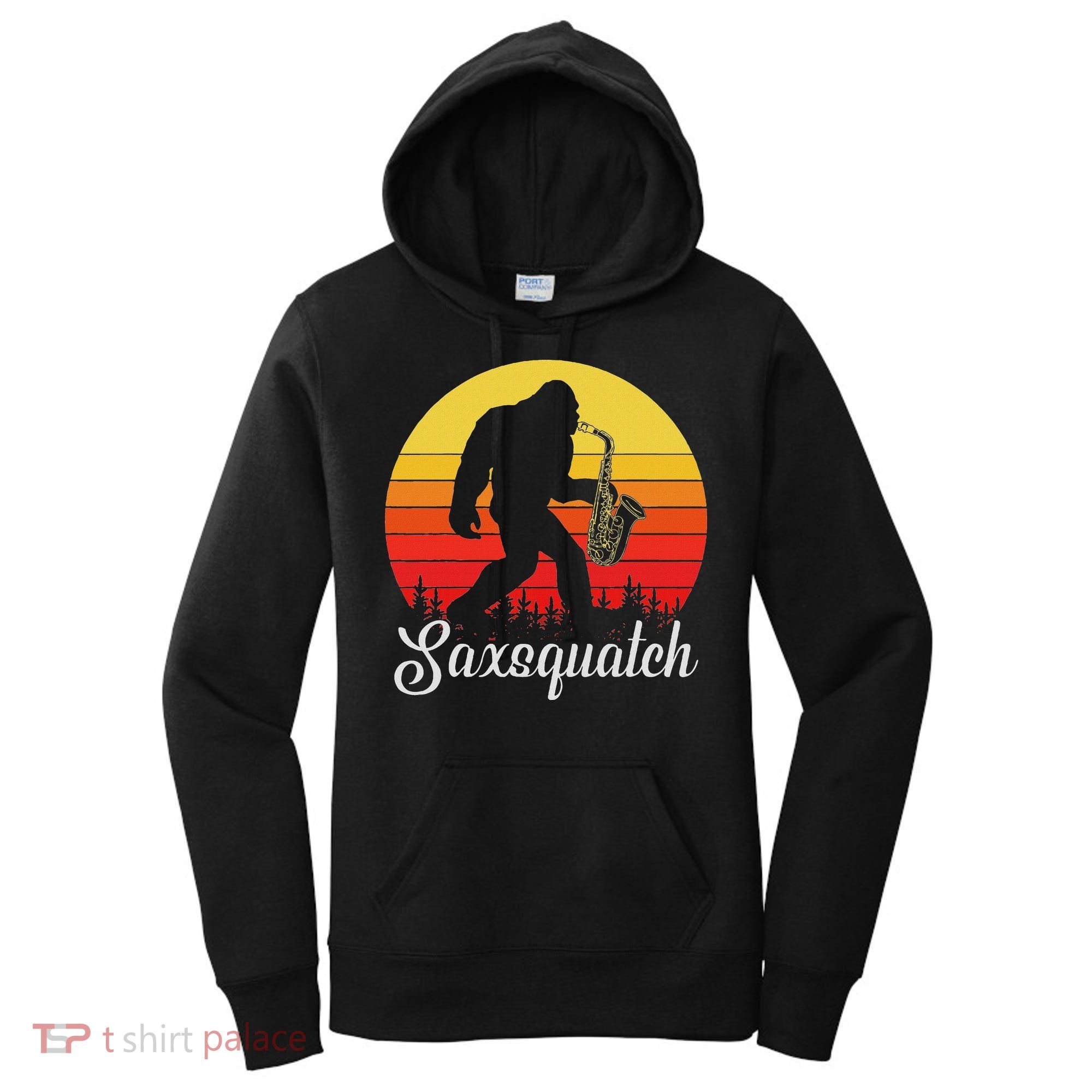 Saxsquatch Bigfoot Yeti Play On Words Women's Hoodie