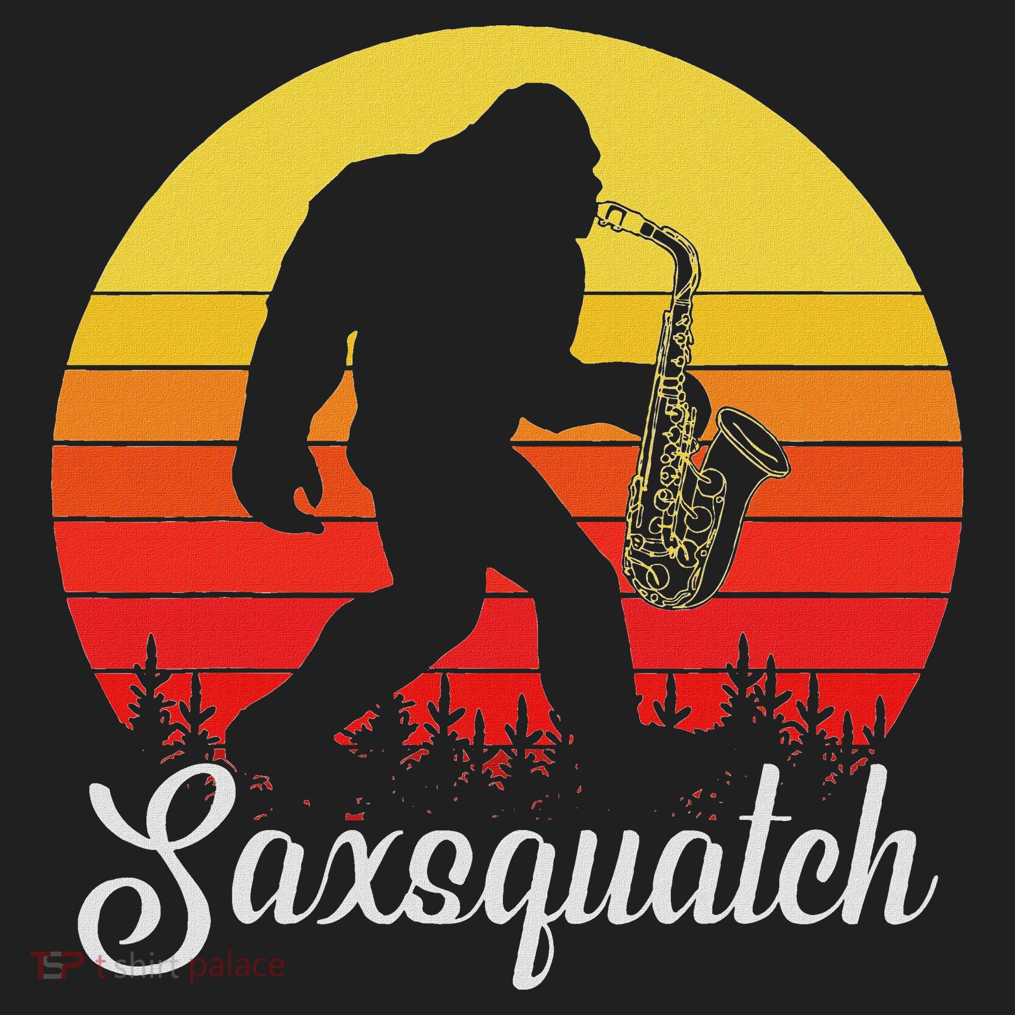 Saxsquatch Bigfoot Yeti Play On Words Golf Towel