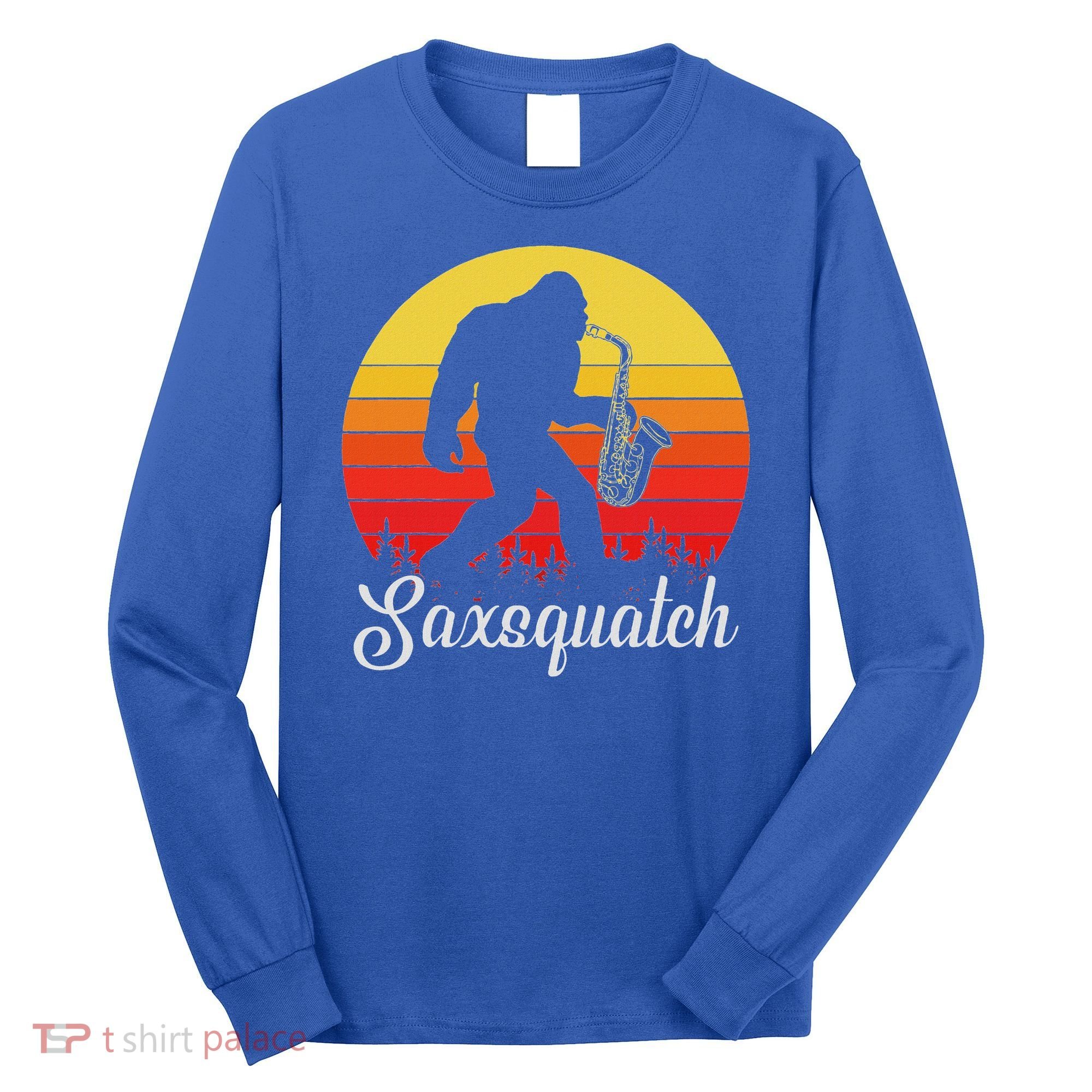 Saxsquatch Bigfoot Yeti Play On Words Long Sleeve Shirt