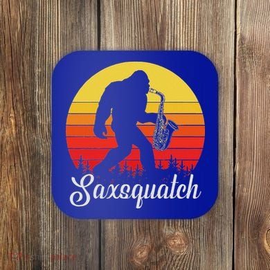 Saxsquatch Bigfoot Yeti Play On Words Coaster