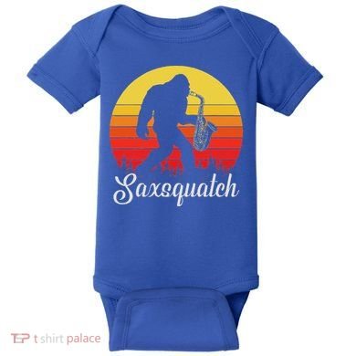 Saxsquatch Bigfoot Yeti Play On Words Baby Bodysuit