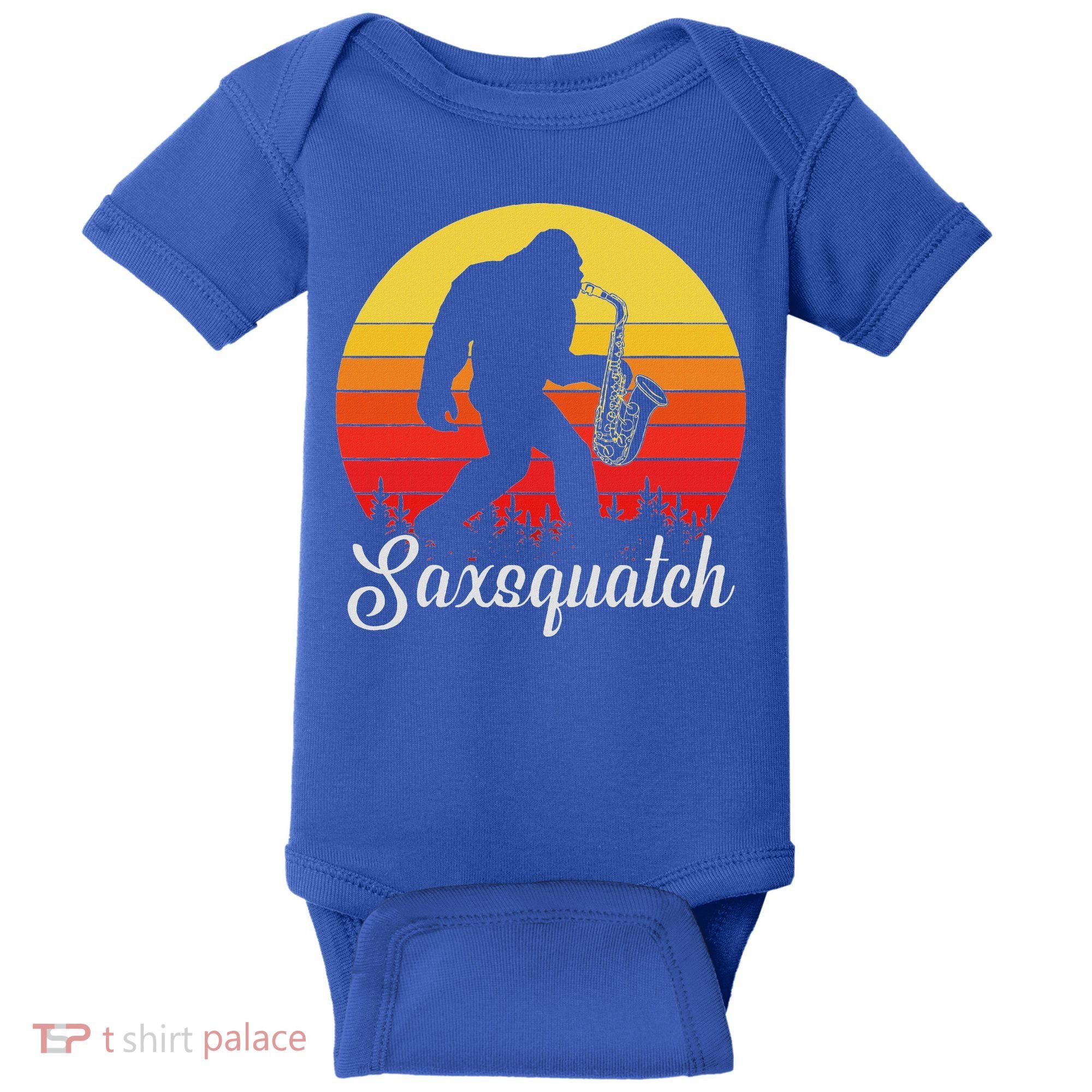 Saxsquatch Bigfoot Yeti Play On Words Baby Bodysuit