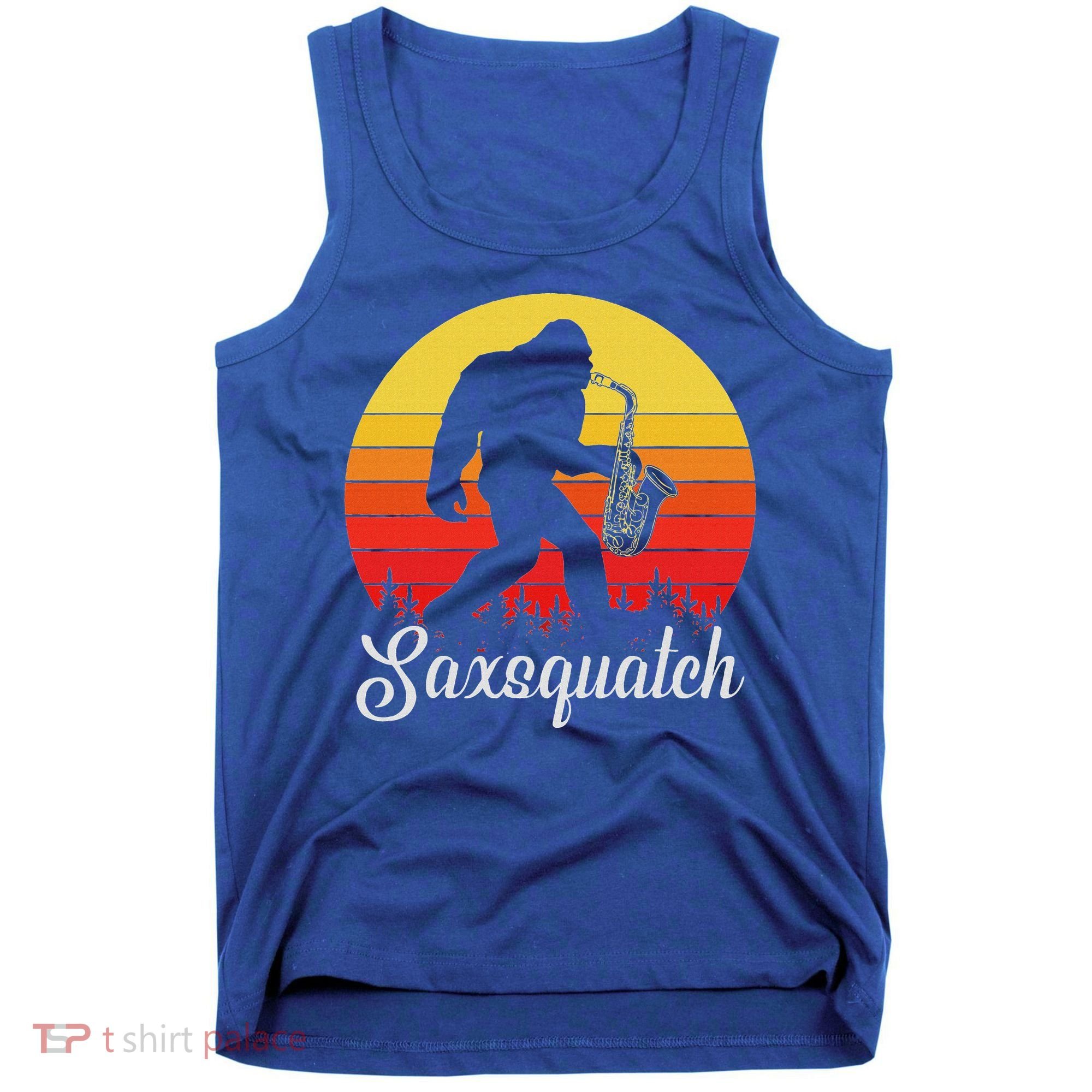Saxsquatch Bigfoot Yeti Play On Words Tank Top