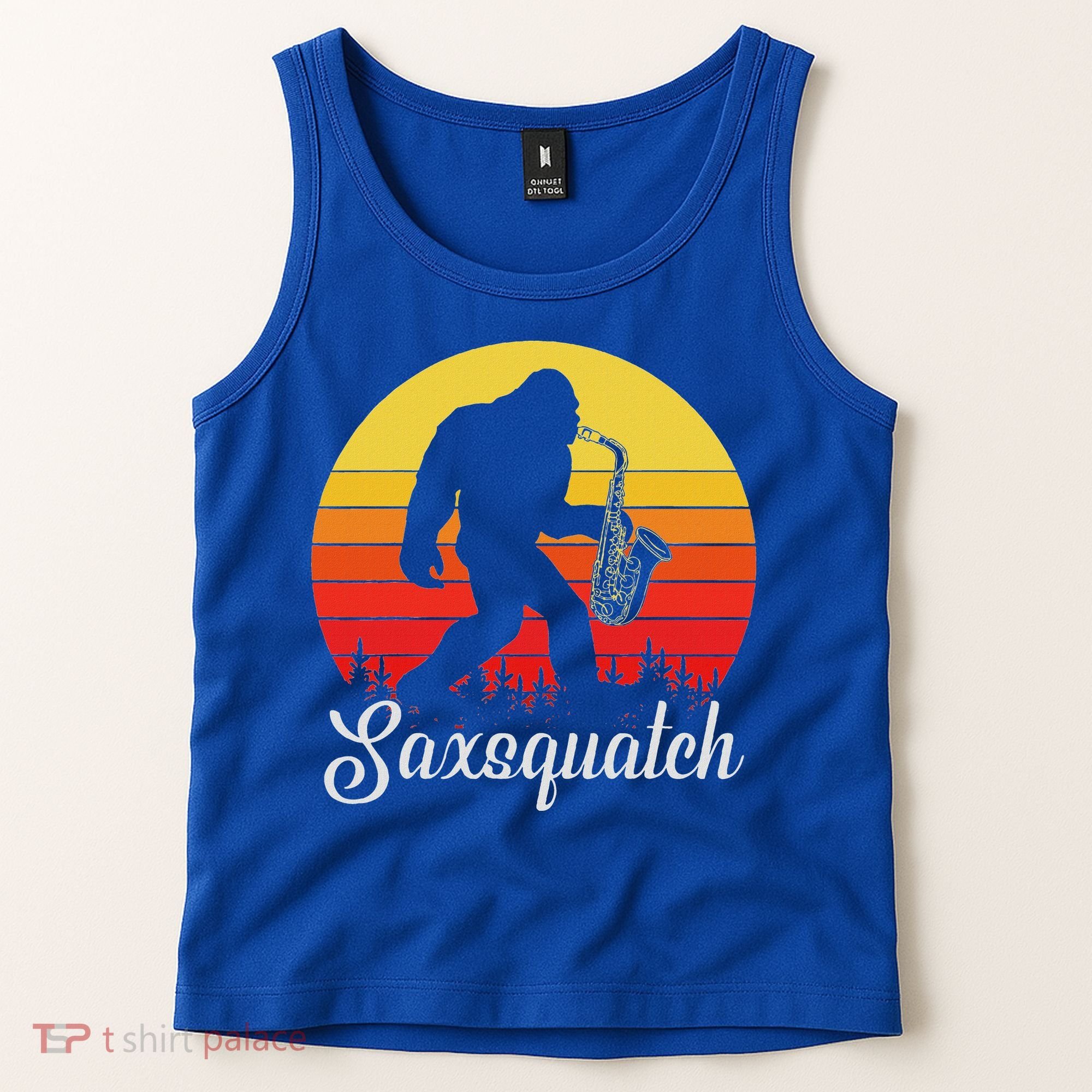 Saxsquatch Bigfoot Yeti Play On Words Tank Top