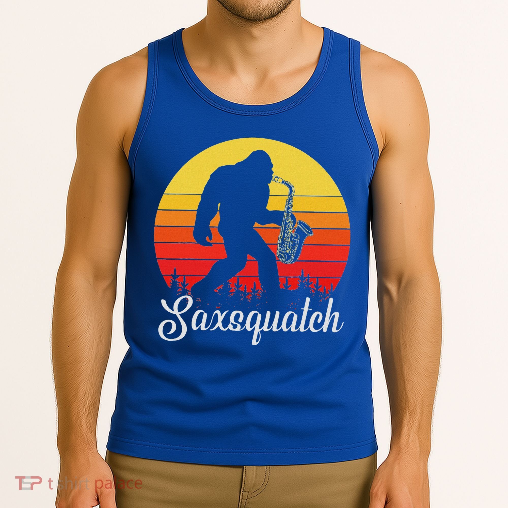 Saxsquatch Bigfoot Yeti Play On Words Tank Top
