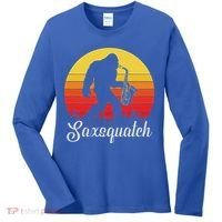 Saxsquatch Bigfoot Yeti Play On Words Women's Long Sleeve Shirt thumb 0