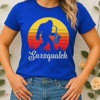 Saxsquatch Bigfoot Yeti Play On Words Women's T-Shirt thumb 2