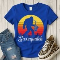 Saxsquatch Bigfoot Yeti Play On Words Women's T-Shirt thumb 3
