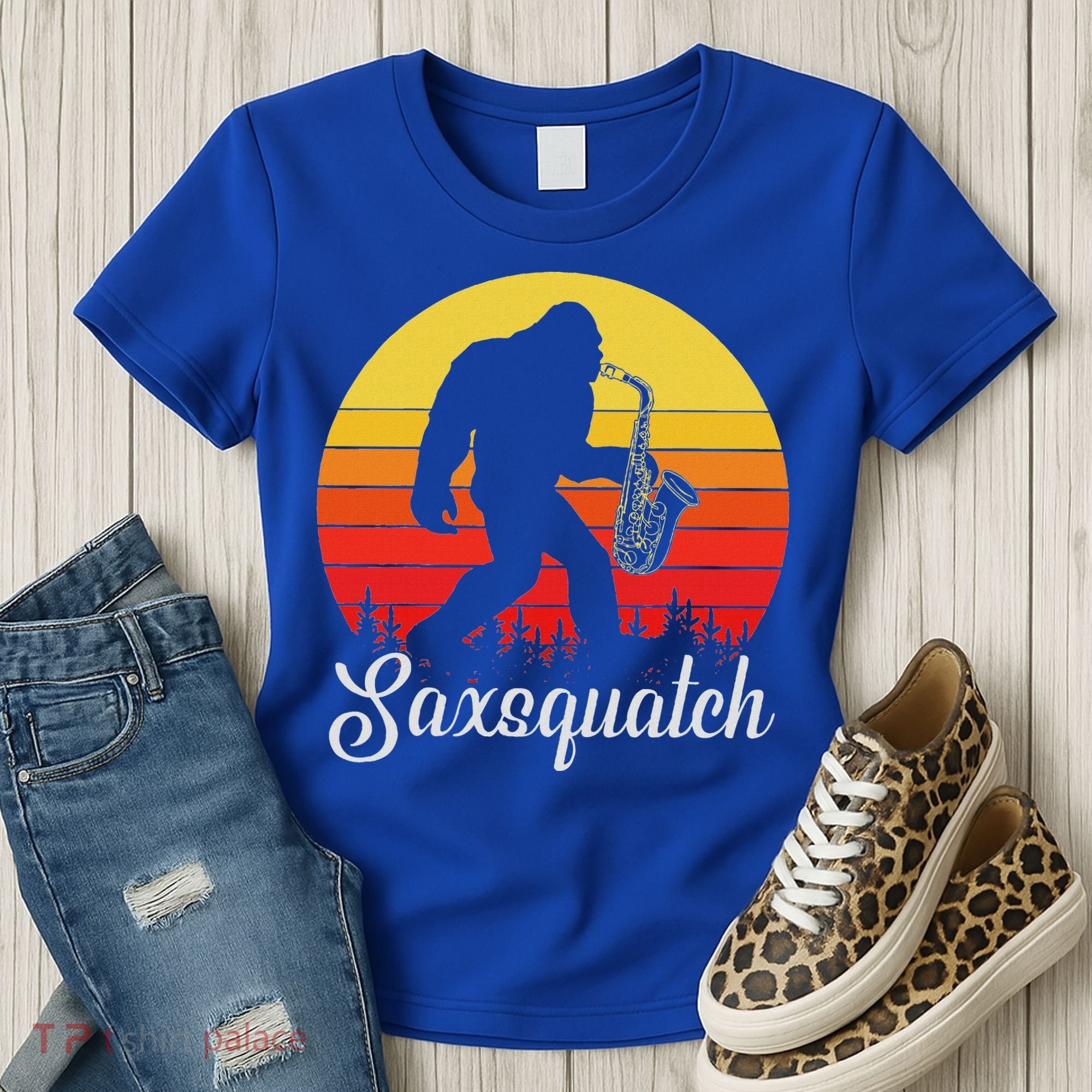 Saxsquatch Bigfoot Yeti Play On Words Women's T-Shirt