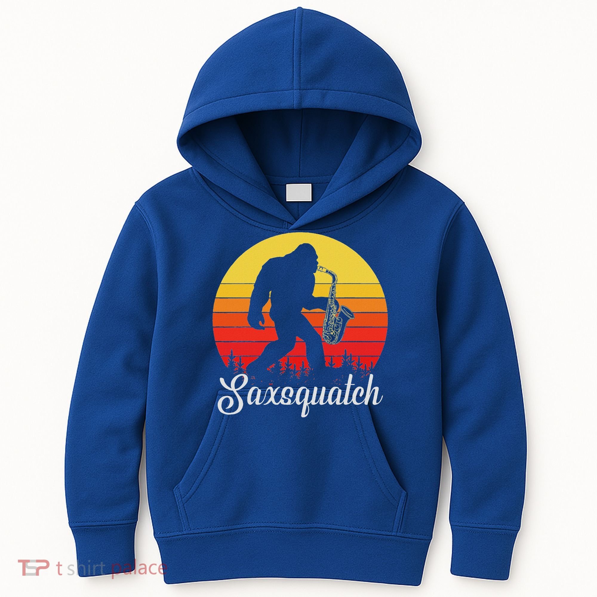 Saxsquatch Bigfoot Yeti Play On Words Kids Hoodie