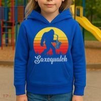 Saxsquatch Bigfoot Yeti Play On Words Kids Hoodie thumb 3