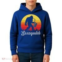 Saxsquatch Bigfoot Yeti Play On Words Kids Hoodie thumb 4