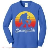 Saxsquatch Bigfoot Yeti Play On Words Kids Long Sleeve Shirt thumb 0