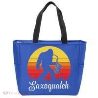 Saxsquatch Bigfoot Yeti Play On Words Tote Bag thumb 0