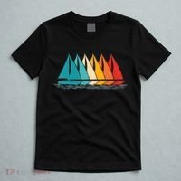 Sailing Boat Yacht Sailor Nautical Retro Sunset Sail T-Shirt thumb 5