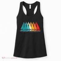 Sailing Boat Yacht Sailor Nautical Retro Sunset Sail Women's Tank Top thumb 0