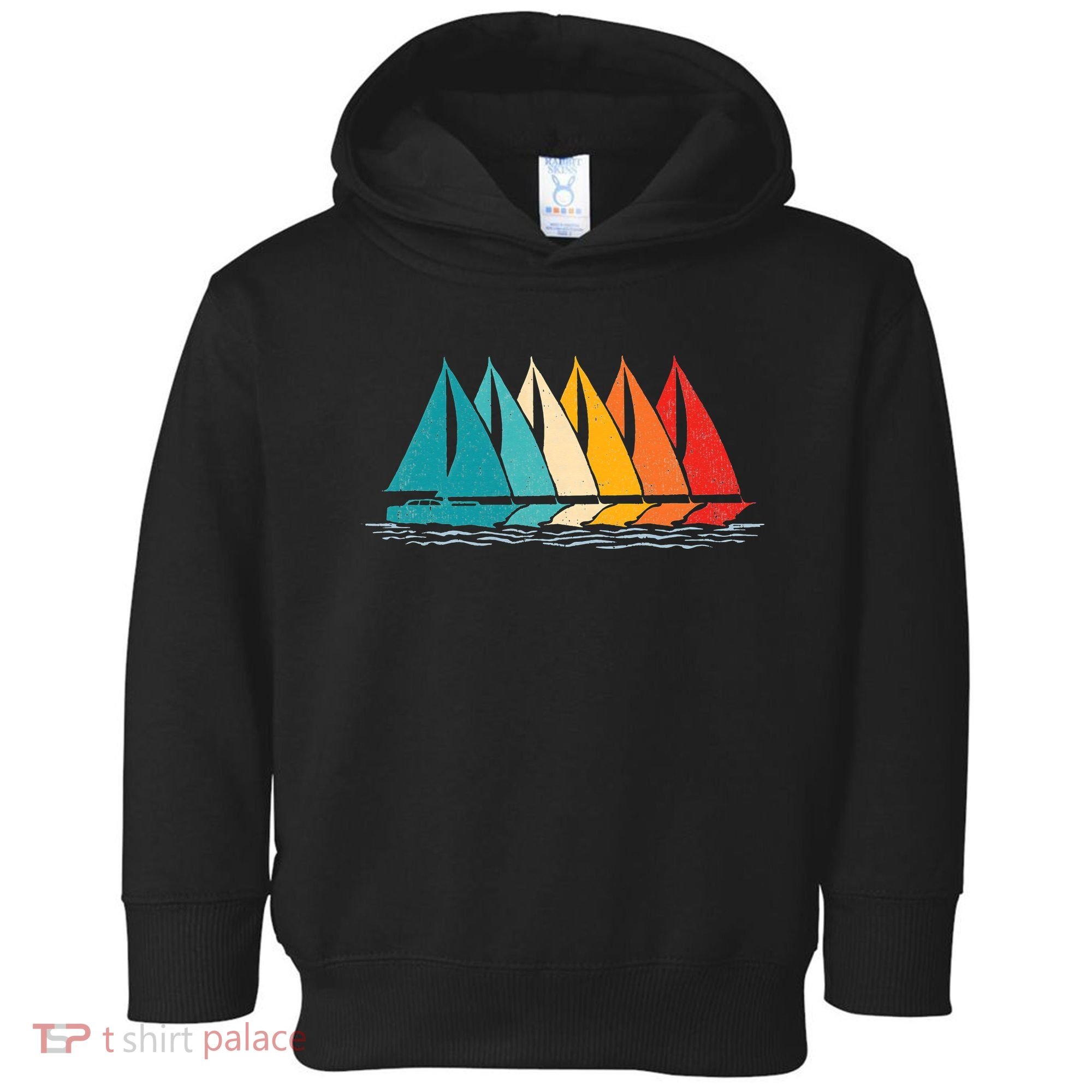 Sailing Boat Yacht Sailor Nautical Retro Sunset Sail Toddler Hoodie
