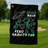 Space Bruh Zero Gravity Dab - Funny Astronaut Golf Towel thumb 1