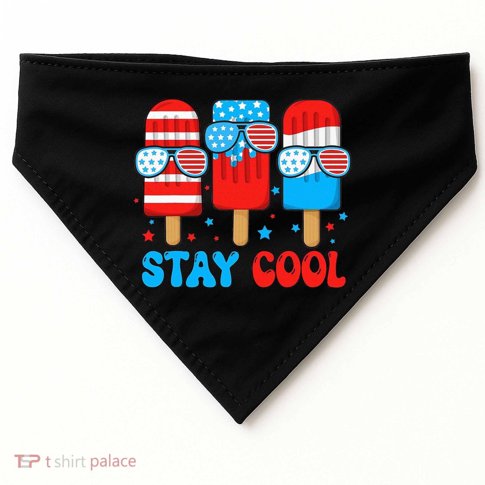 Stay Cool 4th July Popsicle USA-Made Doggie Bandana