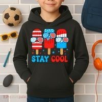 Stay Cool 4th July Popsicle Kids Hoodie thumb 2
