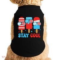 Stay Cool 4th July Popsicle American Flag Doggie Tank thumb 0