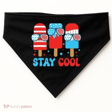 Stay Cool 4th July Popsicle American Flag USA-Made Doggie Bandana