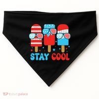 Stay Cool 4th July Popsicle American Flag USA-Made Doggie Bandana thumb 0