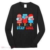 Stay Cool 4th July Popsicle American Flag Long Sleeve Shirt thumb 0