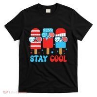 Stay Cool 4th July Popsicle American Flag T-Shirt thumb 0