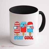 Stay Cool 4th July Popsicle American Flag Coffee Mug thumb 1