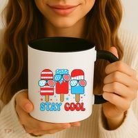 Stay Cool 4th July Popsicle American Flag Coffee Mug thumb 3