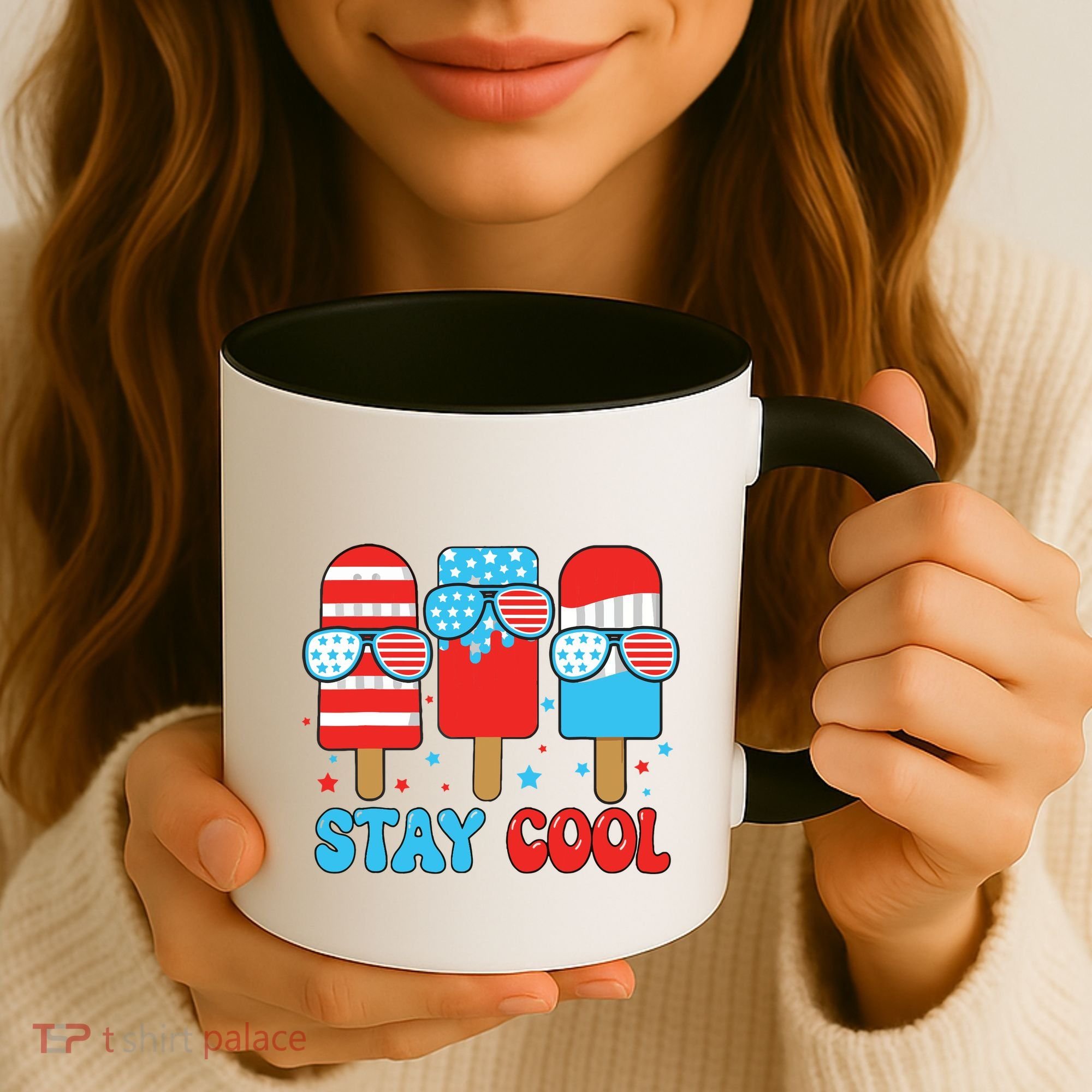 Stay Cool 4th July Popsicle American Flag Coffee Mug