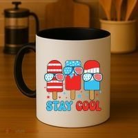 Stay Cool 4th July Popsicle American Flag Coffee Mug thumb 4