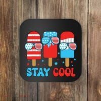 Stay Cool 4th July Popsicle American Flag Coaster thumb 0