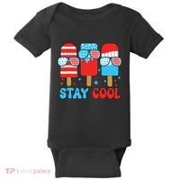Stay Cool 4th July Popsicle American Flag Baby Bodysuit thumb 0