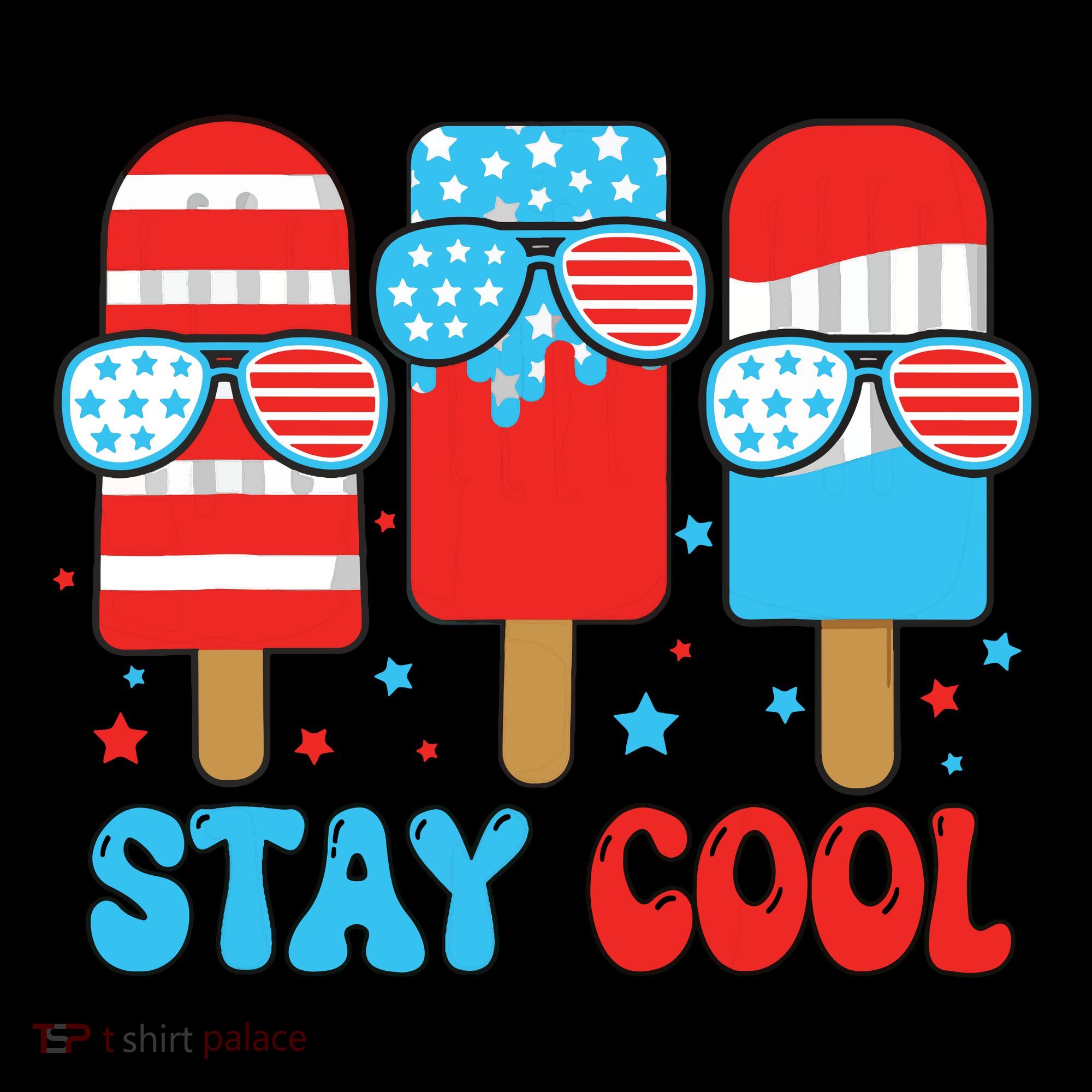 Stay Cool 4th July Popsicle American Flag Toddler Hoodie