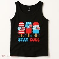 Stay Cool 4th July Popsicle American Flag Tank Top thumb 2