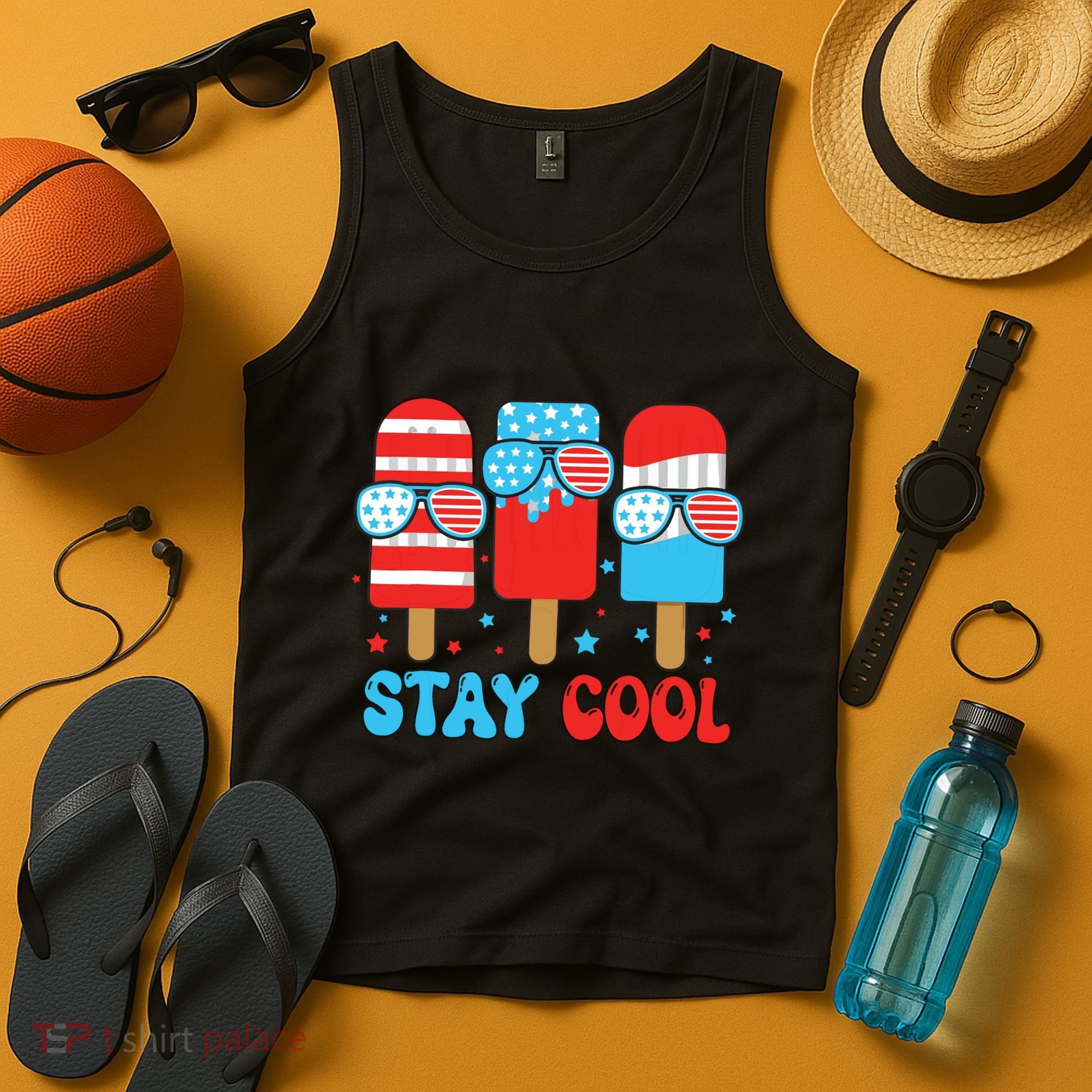 Stay Cool 4th July Popsicle American Flag Tank Top