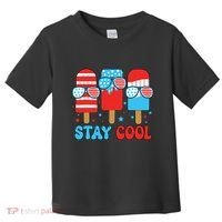 Stay Cool 4th July Popsicle American Flag Toddler T-Shirt thumb 0