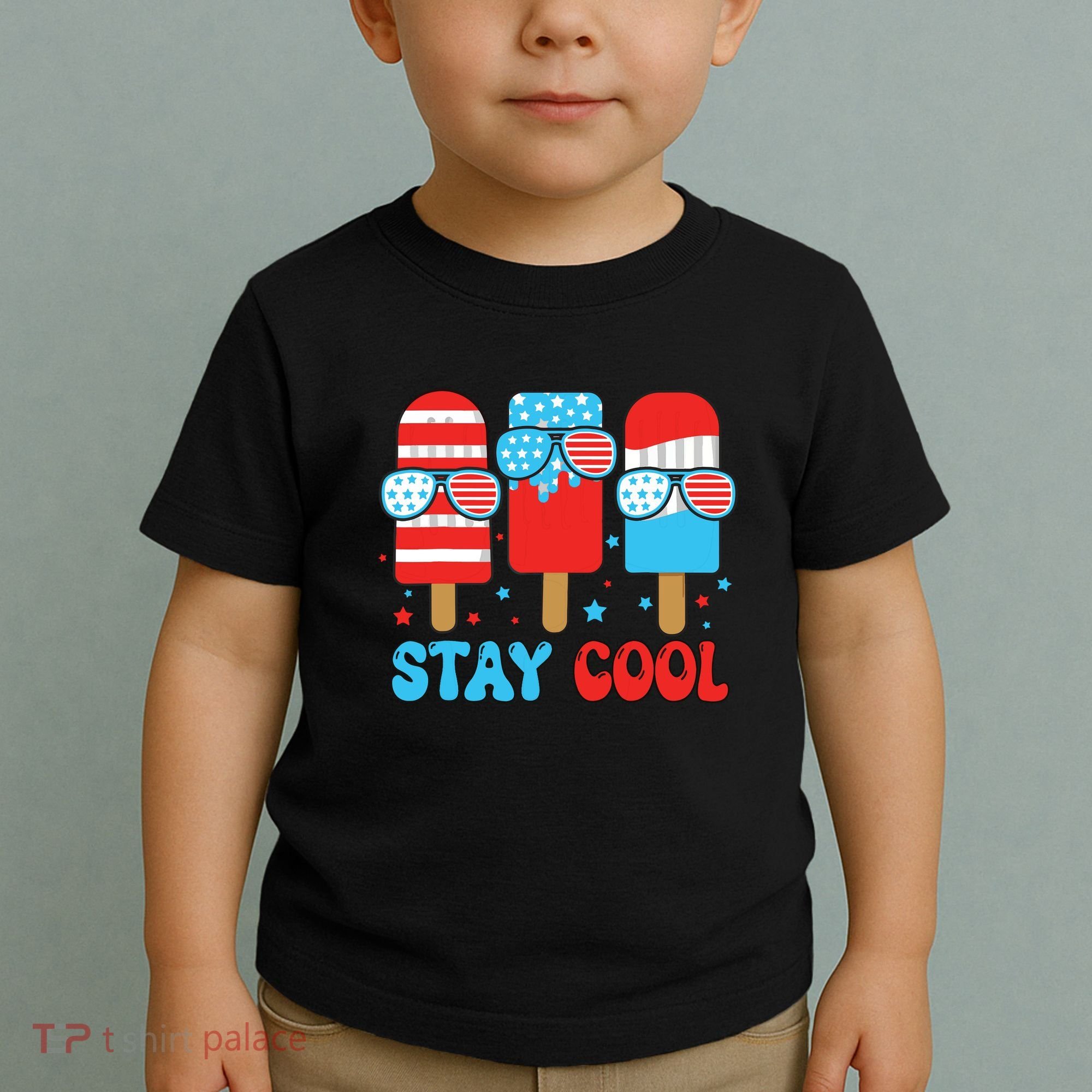 Stay Cool 4th July Popsicle American Flag Toddler T-Shirt