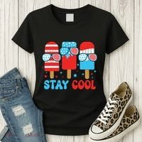 Stay Cool 4th July Popsicle American Flag Women's T-Shirt thumb 3