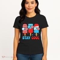 Stay Cool 4th July Popsicle American Flag Women's T-Shirt thumb 4